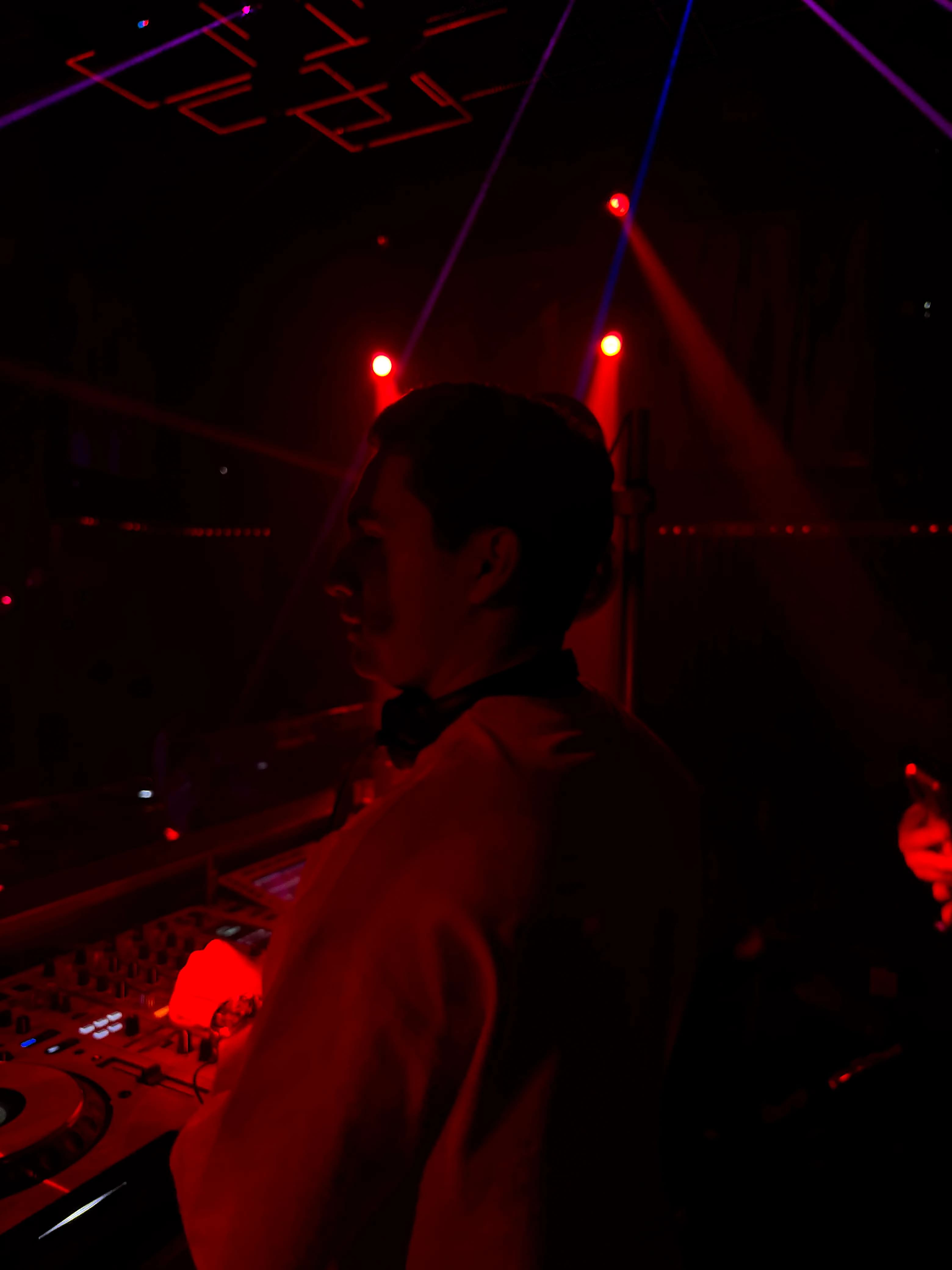 DJ Falcon at the booth